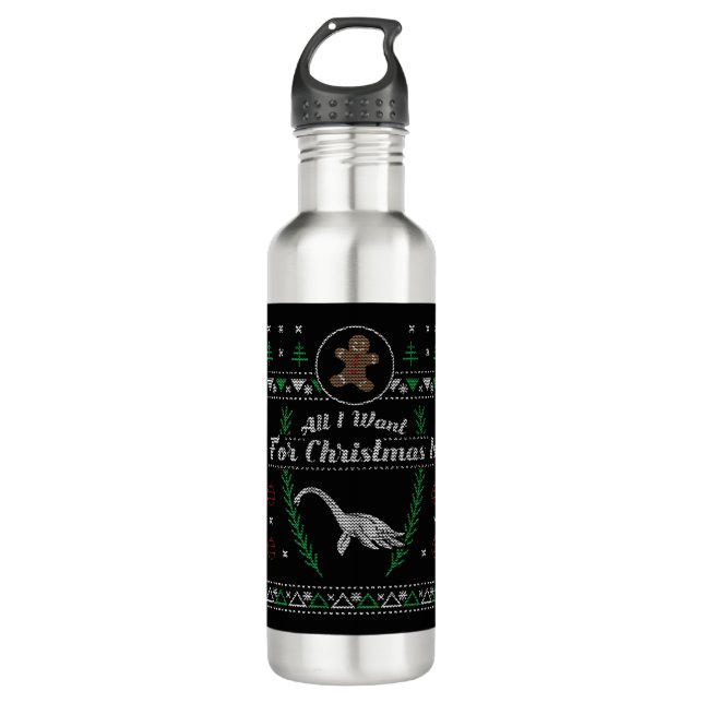 Bouteille D'eau Loch Ness Monster Christmas Fausse Chemise (Devant)