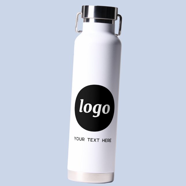 Bouteille D'eau Logo avec promotion de la marque commerciale texte (Simple logo with custom text promotional business branding water bottle)