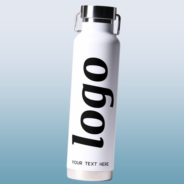 Bouteille D'eau Logo avec promotion de la marque commerciale texte (Simple logo with custom text business branding promotional water bottle)