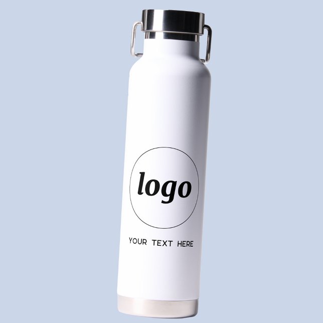 Bouteille D'eau Logo avec texte de marque commerciale promotionnel (Simple logo with custom text promotional business branding water bottle)
