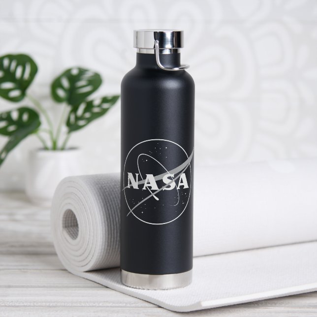 Bouteille D'eau Logo couleur unique de la NASA Eclipse noir isolé (Yoga (pivoté))