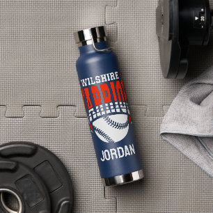 Bouteille D'eau Logo de base-ball blanc Wilshire Warriors