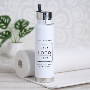 Bouteille D'eau Logo de bien-être d'entreprise blanc marqué