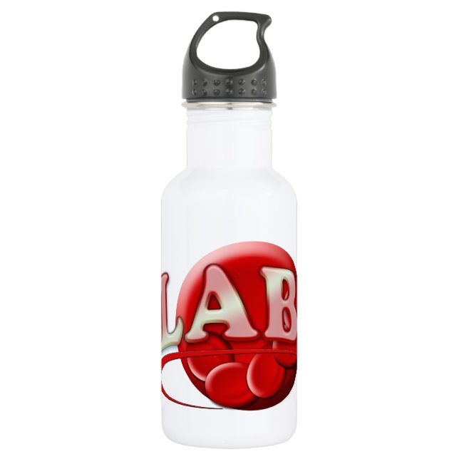 BOUTEILLE D'EAU LOGO DE LABORATOIRE RBC CELLULES SANGUINES ROUGES (Devant)