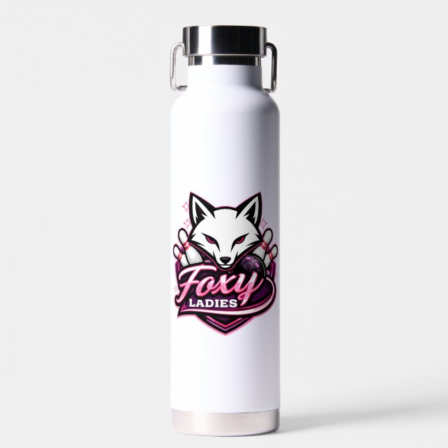 Bouteille D'eau Logo de l'équipe de bowling Foxy Ladies (Avant)