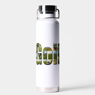 Bouteille D'eau Logo de l'image de composition du golf,