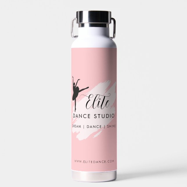 Bouteille D'eau Logo de studio de danse personnalisé Équipe Rose (Avant)