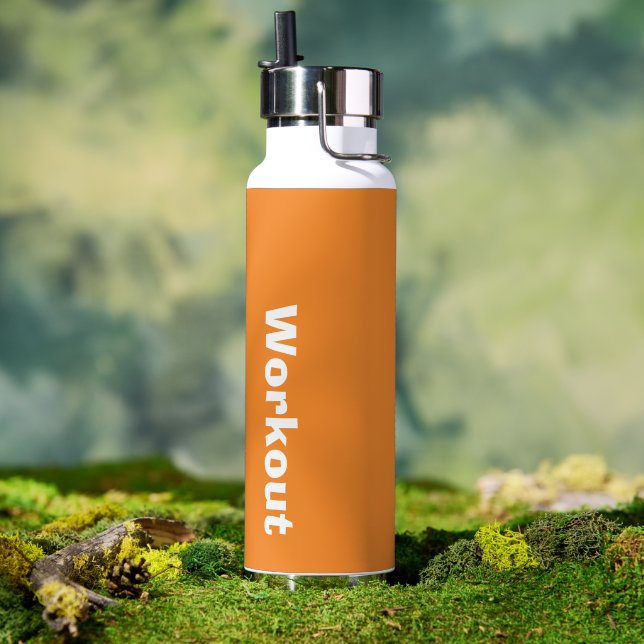 Bouteille D'eau Logo d'entraînement de fête des pères orange (Couvercle)