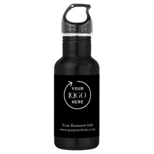 Bouteille D'eau Logo d'entreprise Corporate Minimaliste noir