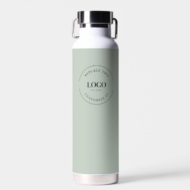 Bouteille D'eau Logo d'entreprise Site de code QR personnalisé Ver (Avant)