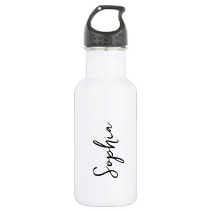 Bouteille D'eau Logo et texte personnalisés en noir