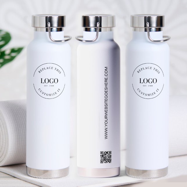 Bouteille D'eau Logo professionnel Site de code QR personnalisé (Créateur téléchargé)