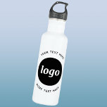 Bouteille D'eau Logo Simple Avec Entreprise Texte<br><div class="desc">Ajoutez votre propre logo et le choix du texte à cette conception. Supprimez le texte supérieur ou inférieur si vous préférez. Minimaliste et professionnel pour promouvoir la fidélité à la marque. Idéal pour l'image de marque des employés ou comme produit promotionnel pour vos clients et clients.</div>