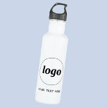 Bouteille D'eau Logo Simple Avec Entreprise Texte<br><div class="desc">Ajoutez votre propre logo et le choix du texte à cette conception. Supprimez le texte si vous préférez. Minimaliste et professionnel pour promouvoir la fidélité à la marque. Idéal pour l'image de marque des employés ou comme produit promotionnel pour vos clients et clients.</div>