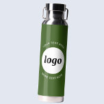 Bouteille D'eau Logo simple et texte Business Forest Green<br><div class="desc">Logo simple et design de texte personnalisé pour favoriser la fidélité à la marque et promouvoir votre petite entreprise. Remplacez le logo par le vôtre, et modifiez ou supprimez le texte supérieur et inférieur pour customiser. Parfait pour des fins promotionnelles et pour donner aux employés, aux clients et aux clients....</div>