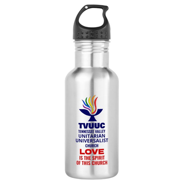 Bouteille D'eau Logo Symbole TVUC Chalice, l'amour est l'esprit (Devant)