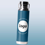 Bouteille D'eau Logo Texte Entreprise Promotion Marque Vert Turquo<br><div class="desc">Logo simple et design de texte personnalisé pour favoriser la fidélité à la marque et promouvoir votre petite entreprise. Remplacez le logo par le vôtre, et modifiez ou supprimez le texte supérieur et inférieur pour customiser. Parfait pour des fins promotionnelles et pour donner aux employés, aux clients et aux clients....</div>