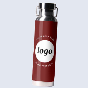 Bouteille D'eau Logo Texte Professionnel Promotion Marque Rouge fo