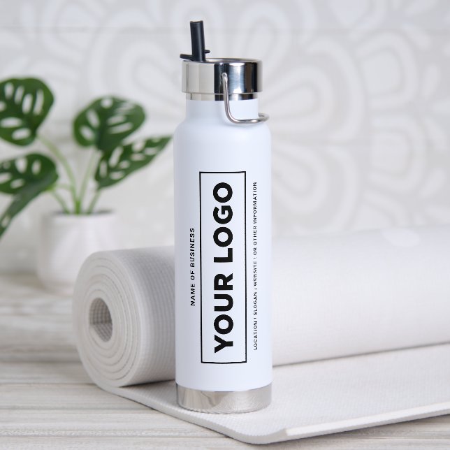 Bouteille D'eau Logo vertical blanc marqué Hydratation (Yoga)