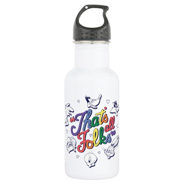 Bouteille D'eau LOONEY TUNES™ - That's All Folks ! Pride Badge (Devant)