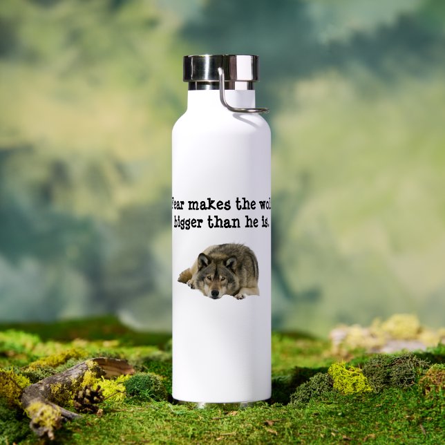 Bouteille D'eau Loup Gris (Extérieur (pivotée))