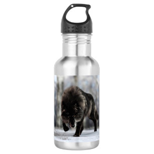 Bouteille D'eau Loup noir en colère