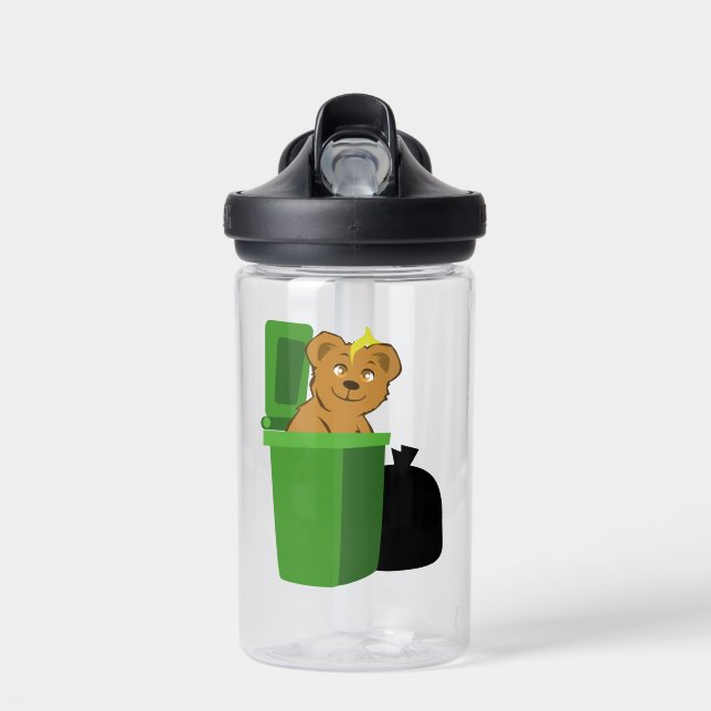 Bouteille D'eau L'ours fait une descente dans la poubelle (Avant)