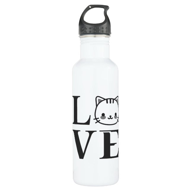 Bouteille D'eau Love Cats (Devant)