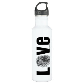Bouteille D'eau Love Fingerprint noir et blanc