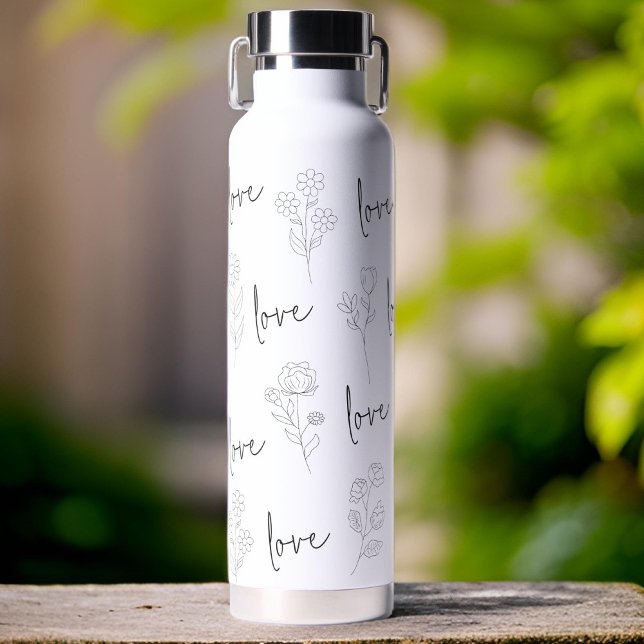 Bouteille D'eau Love Floral (Créateur téléchargé)