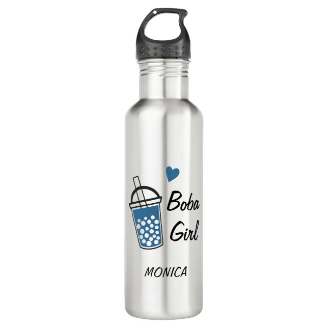 Bouteille D'eau Love Heart Boba Girl Personnalisée Nouveauté perso (Devant)