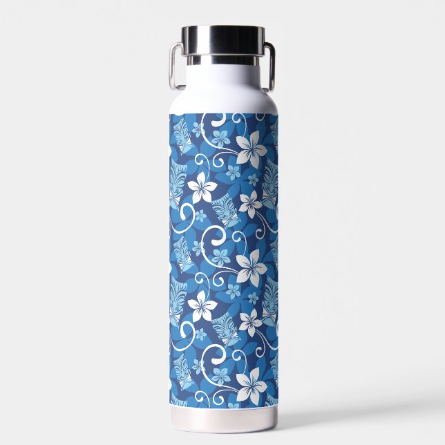 BOUTEILLE D'EAU LUAU TIKI MOTIF (BLEU CLAIR) (Avant)