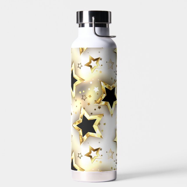 Bouteille D'eau Lumière transparente avec étoiles or (Gauche)
