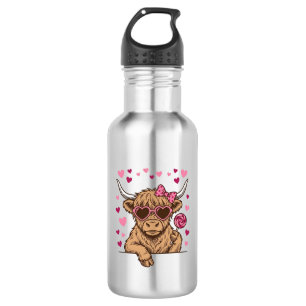 Bouteille D'eau Lunettes de soleil de la Saint-Valentin pour vache