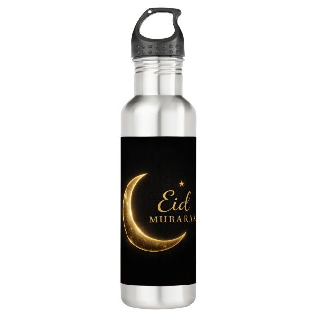 Bouteille D'eau Luxury Gold Crescent Eid Mubarak Bottle Modern Isl (Devant)