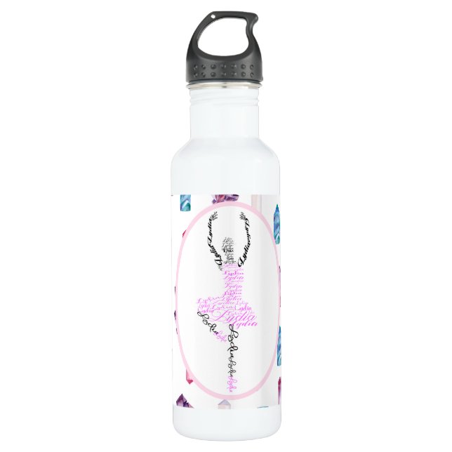 Bouteille D'eau Lydia Ballerina cadeau Dancer personnalisé (Devant)