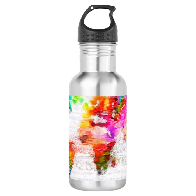 Bouteille D'eau Ma carte du monde de couleur (Devant)