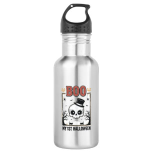Bouteille D'eau Ma chemise bébé 1er Halloween crâne gravure vintag