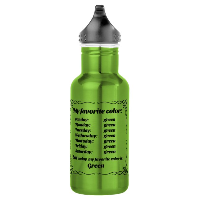 Bouteille D'eau Ma couleur préférée est le vert (Droite)