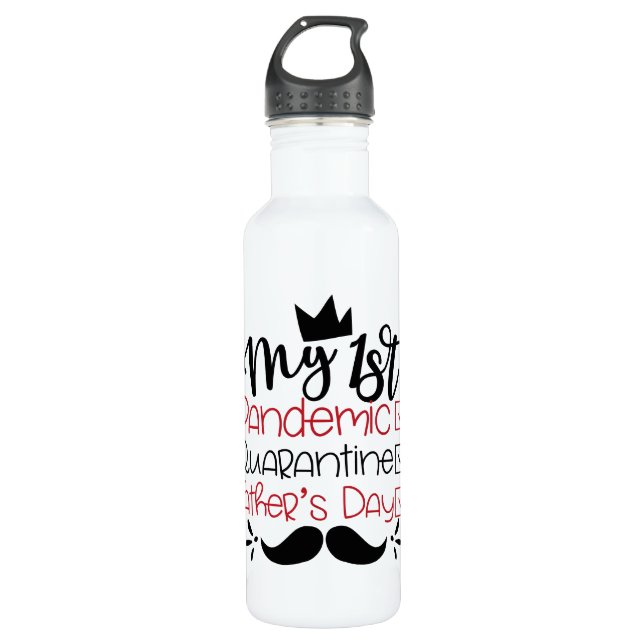 Bouteille D'eau Ma première Fête des pères de quarantaine pandémiq (Devant)