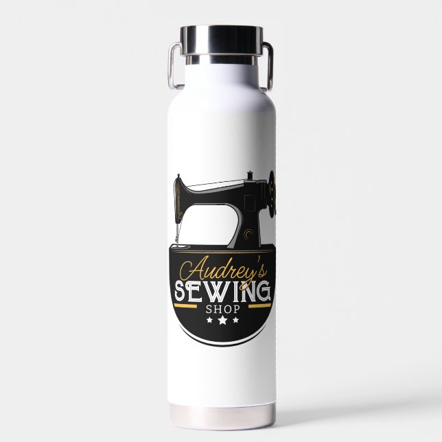 Bouteille D'eau Machine à coudre antique AJOUTER LE NOM Seamstress (Avant)