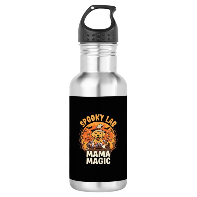 Bouteille D'eau Magie de maman Labrador Halloween (Devant)