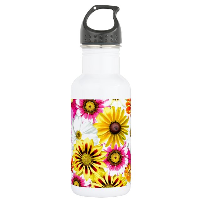 Bouteille D'eau Magnifique fleurs rose jaune Accessoires motifs (Devant)