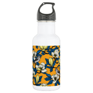 Bouteille D'eau Magnolia en floraison et oiseau de tireur 3