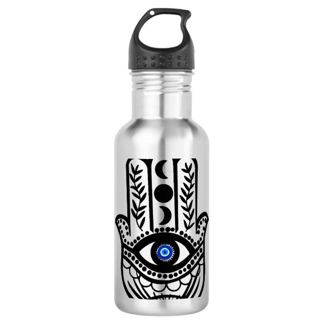 Bouteille D'eau Main de Hamsa Fatima Evil Eye (Devant)