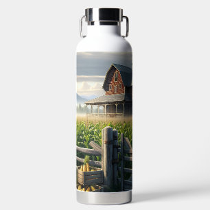 Bouteille D'eau Maison de ferme rustique avec une œuvre d'art Ai d