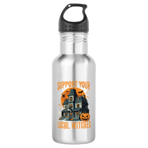 Bouteille D'eau Maison Hantée Halloween Soutenez Vos Sorcières Loc