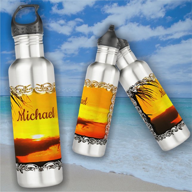 Bouteille D'eau Malecon Sunset 2441 (Créateur téléchargé)