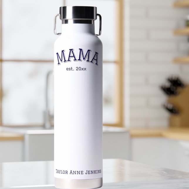 Bouteille D'eau Mama Etabli 💦 Cadeau personnalisé Fête des mères (Mama Established 💦 Personalized Mothers Day Gift Water Bottle)