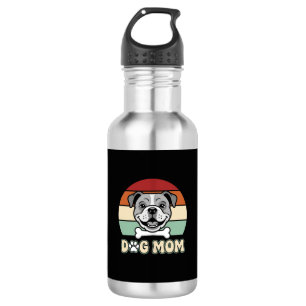 Bouteille D'eau Maman Chien Rétro Vecteur Bouledogue